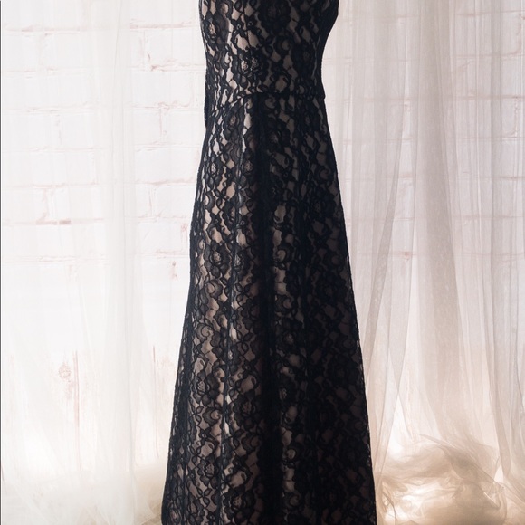 MORI LEE by Madeline Gardner Pink Black Lace Grad/Prom Dress Size Women's 11/12 - Picture 3 of 12